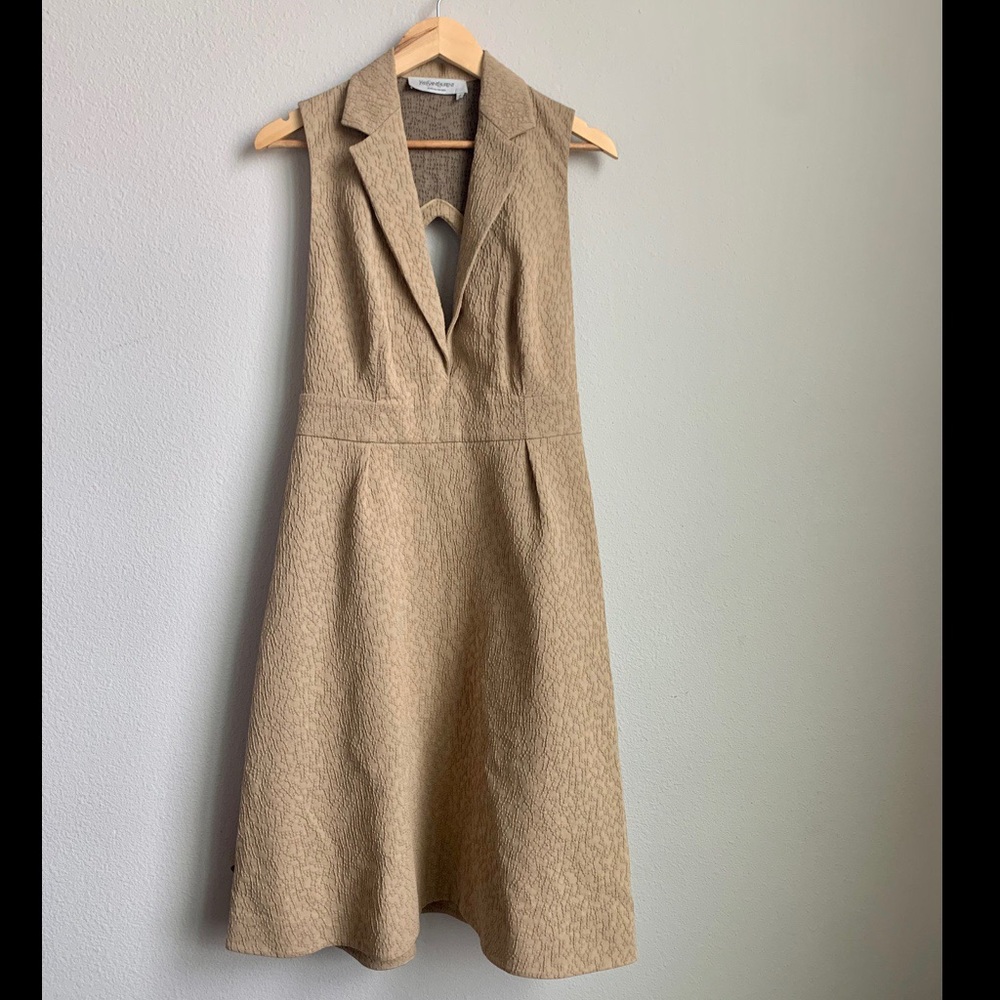 Yves Saint Laurent Beige Mid Length Dress Sz 42